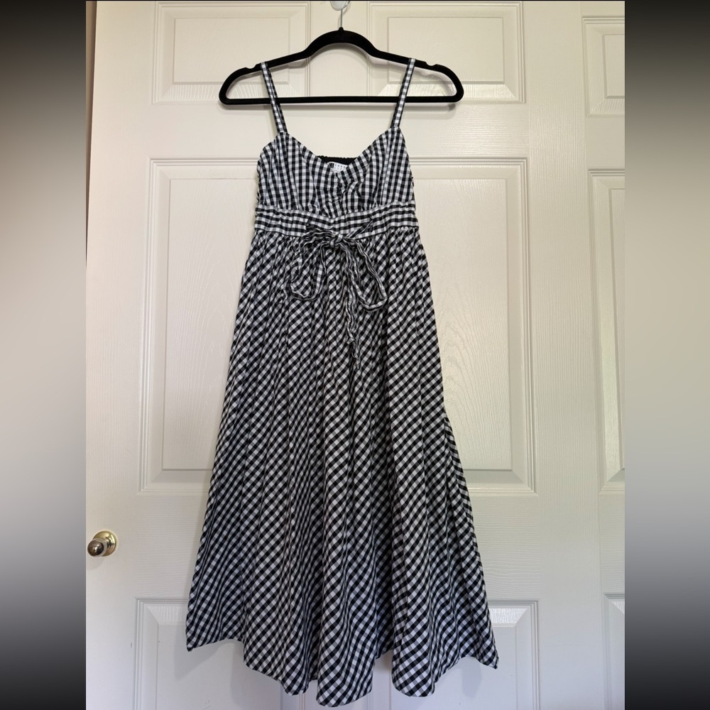 Carole Little Black and White Checkered Midi Dress